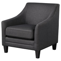 Iam 29 Inch  Accent Club Chair, Sloped Arms, Cushioned, Black Upholstery - BM315359