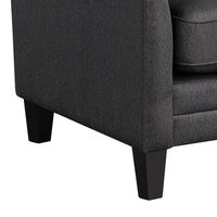 Iam 29 Inch  Accent Club Chair, Sloped Arms, Cushioned, Black Upholstery - BM315359