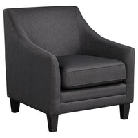 Iam 29 Inch  Accent Club Chair, Sloped Arms, Cushioned, Black Upholstery - BM315359