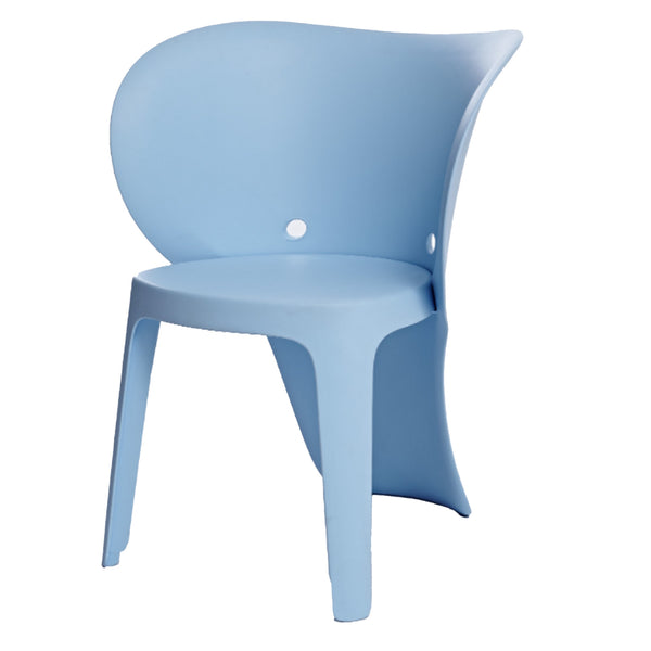 Fyna 16 Inch Kids Chair with Curved Back, Elephant Trunk Design, Blue - BM315361