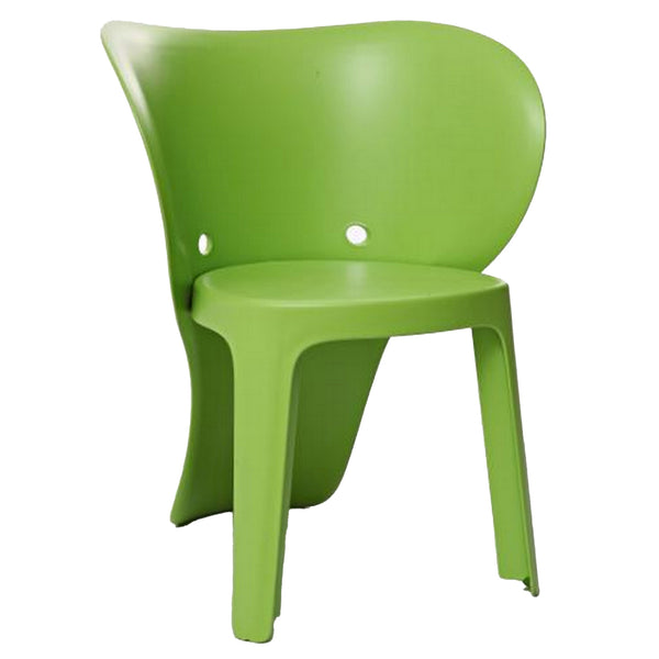 Fyna 16 Inch Kids Chair with Curved Back, Elephant Trunk Design, Green - BM315362