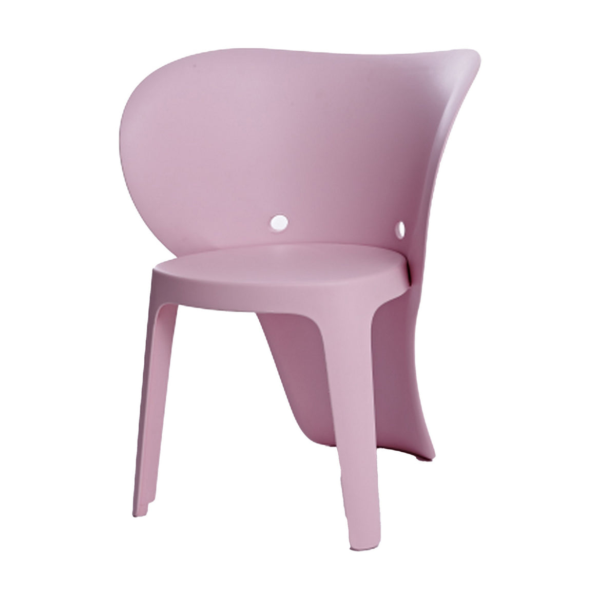Fyna 16 Inch Kids Chair with Curved Back, Set of 4, Elephant Trunk Design, Pink - BM315363