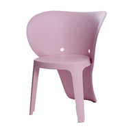 Fyna 16 Inch Kids Chair with Curved Back, Set of 4, Elephant Trunk Design, Pink - BM315363