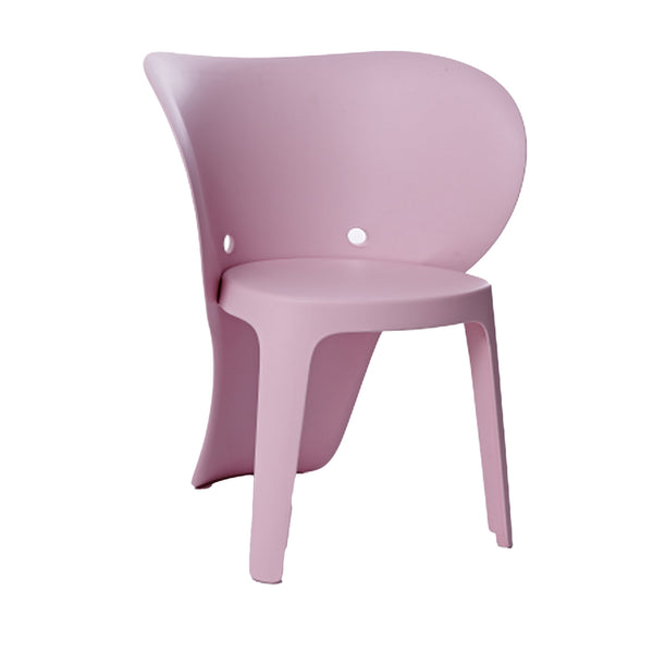 Fyna 16 Inch Kids Chair with Curved Back, Elephant Trunk Design, Pink - BM315363