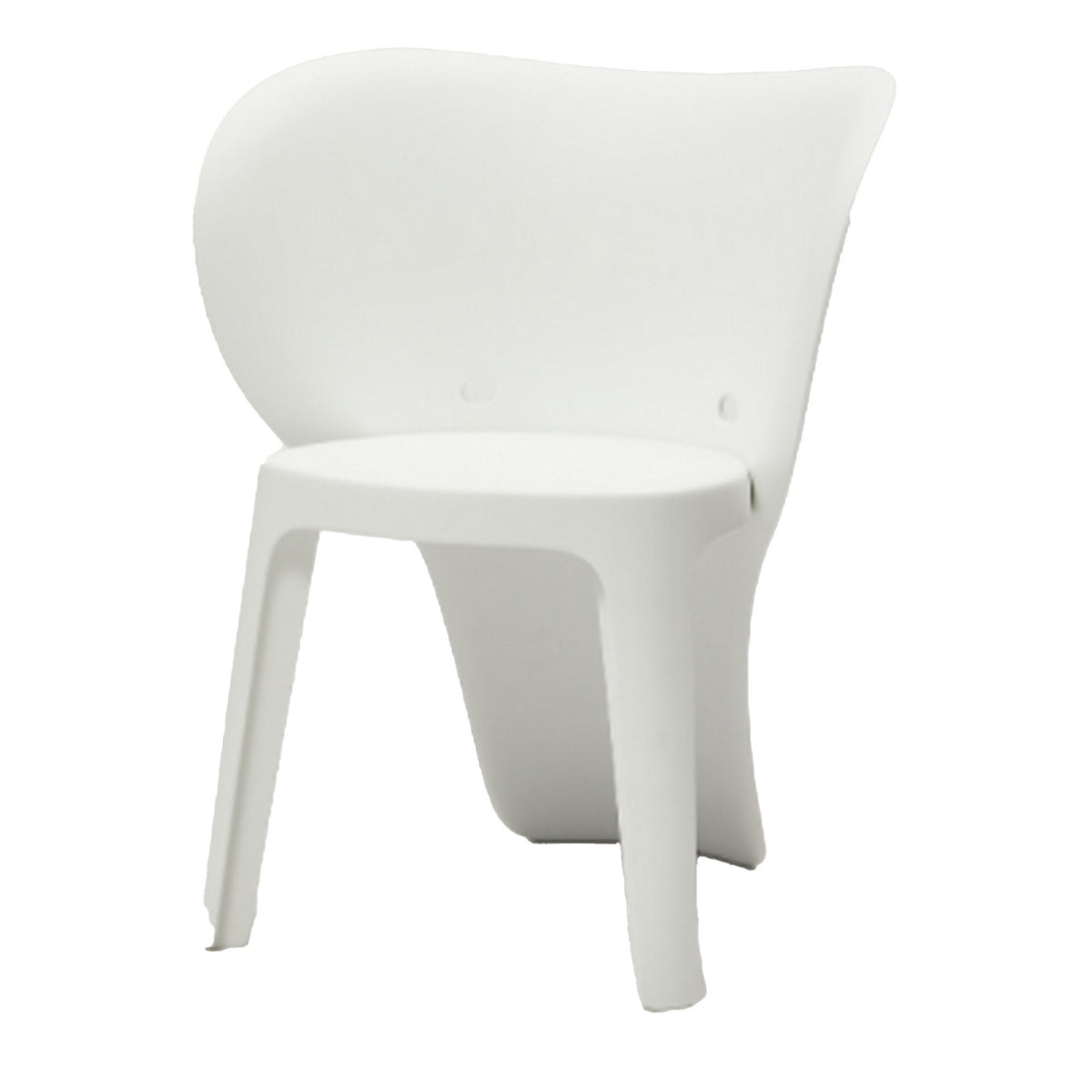 Fyna 16 Inch Kids Chair with Curved Back, Elephant Trunk Design, White - BM315364