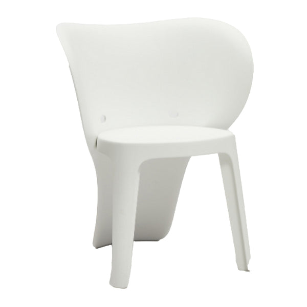 Fyna 16 Inch Kids Chair with Curved Back, Elephant Trunk Design, White - BM315364