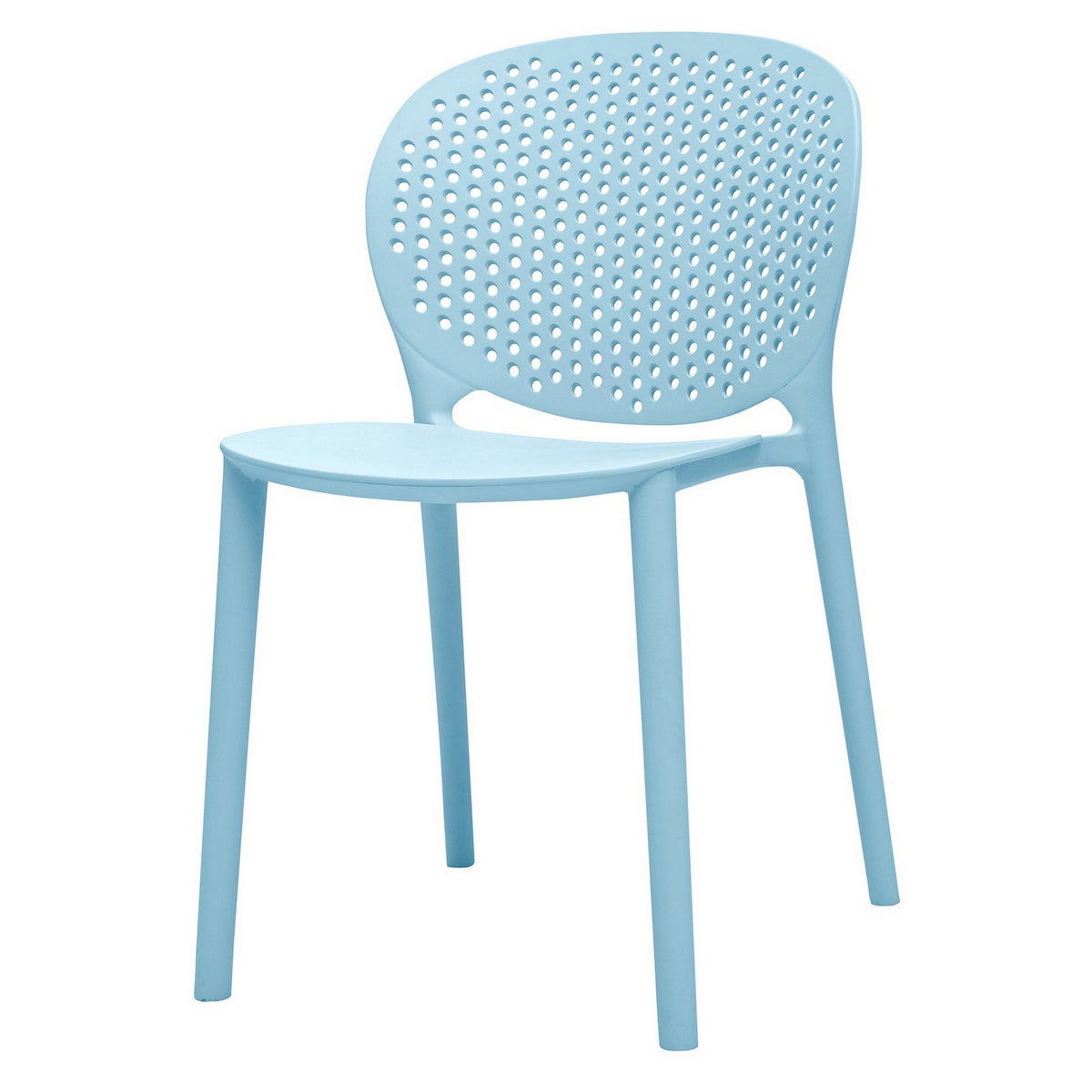 Gyna 14 Inch Kids Side Chair, Dotted Backrest, Armless, Set of 4, Blue - BM315368