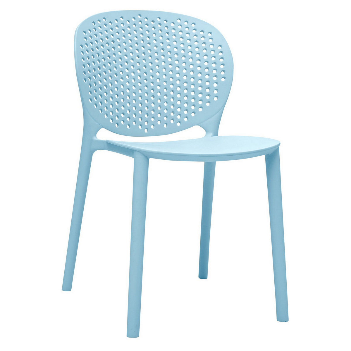 Gyna 14 Inch Kids Side Chair, Dotted Backrest, Armless, Set of 4, Blue - BM315368