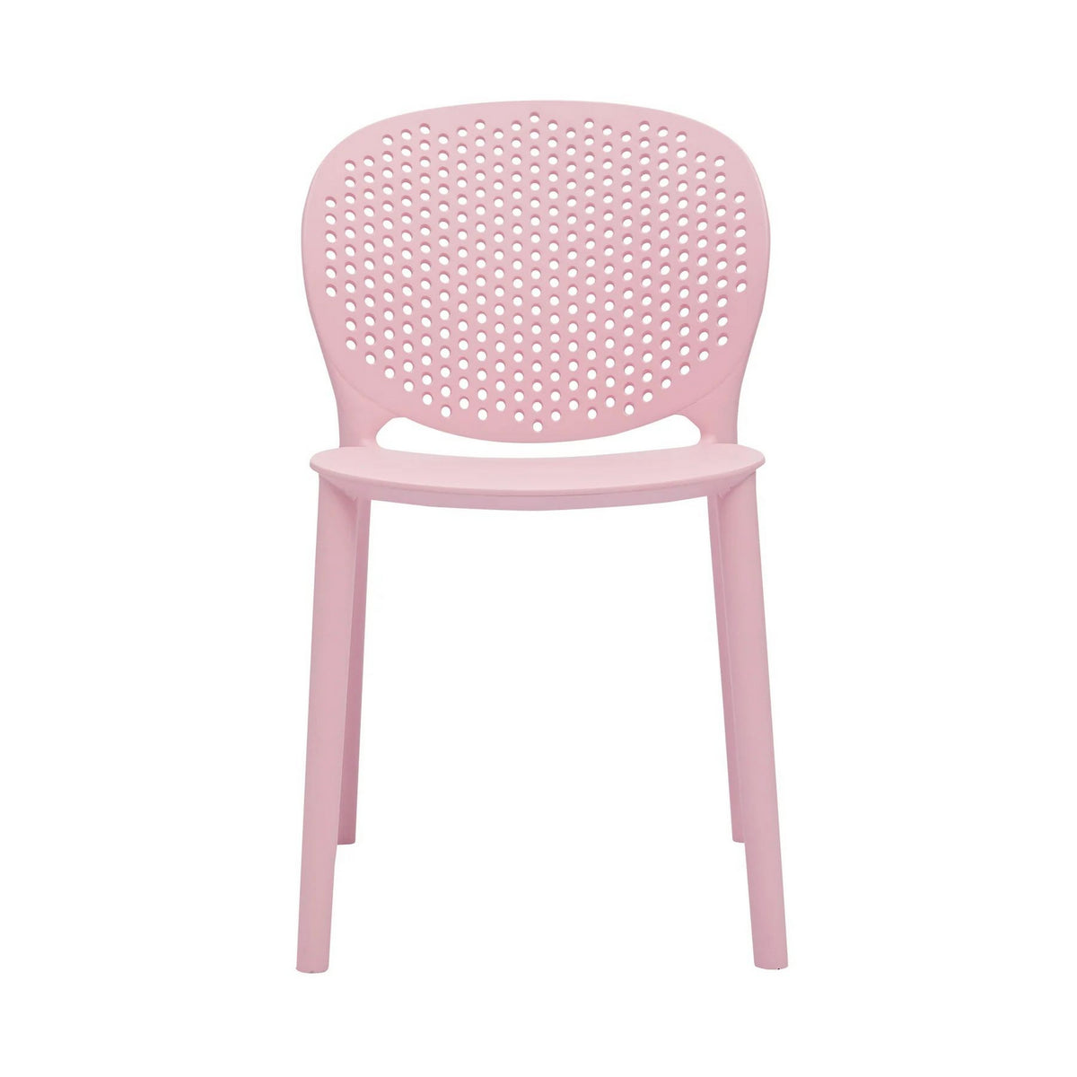 Gyna 14 Inch Kids Side Chair, Round Dotted Backrest, Armless, Pink - BM315369