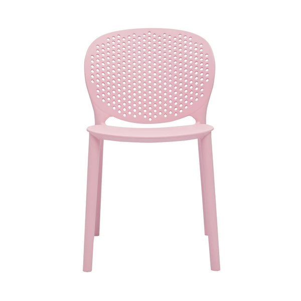 Gyna 14 Inch Kids Side Chair, Round Dotted Backrest, Armless, Pink - BM315369