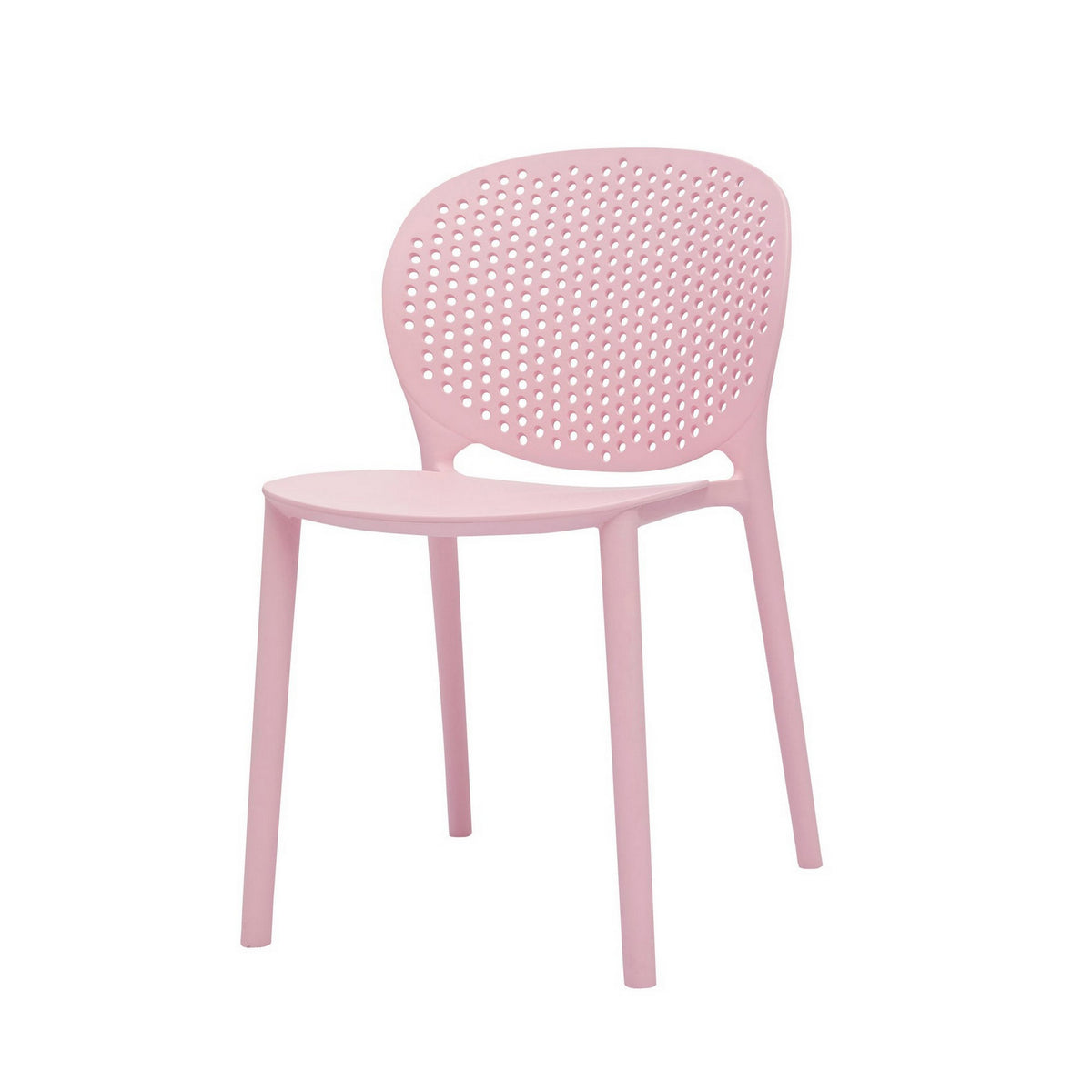 Gyna 14 Inch Kids Side Chair, Round Dotted Backrest, Armless, Pink - BM315369