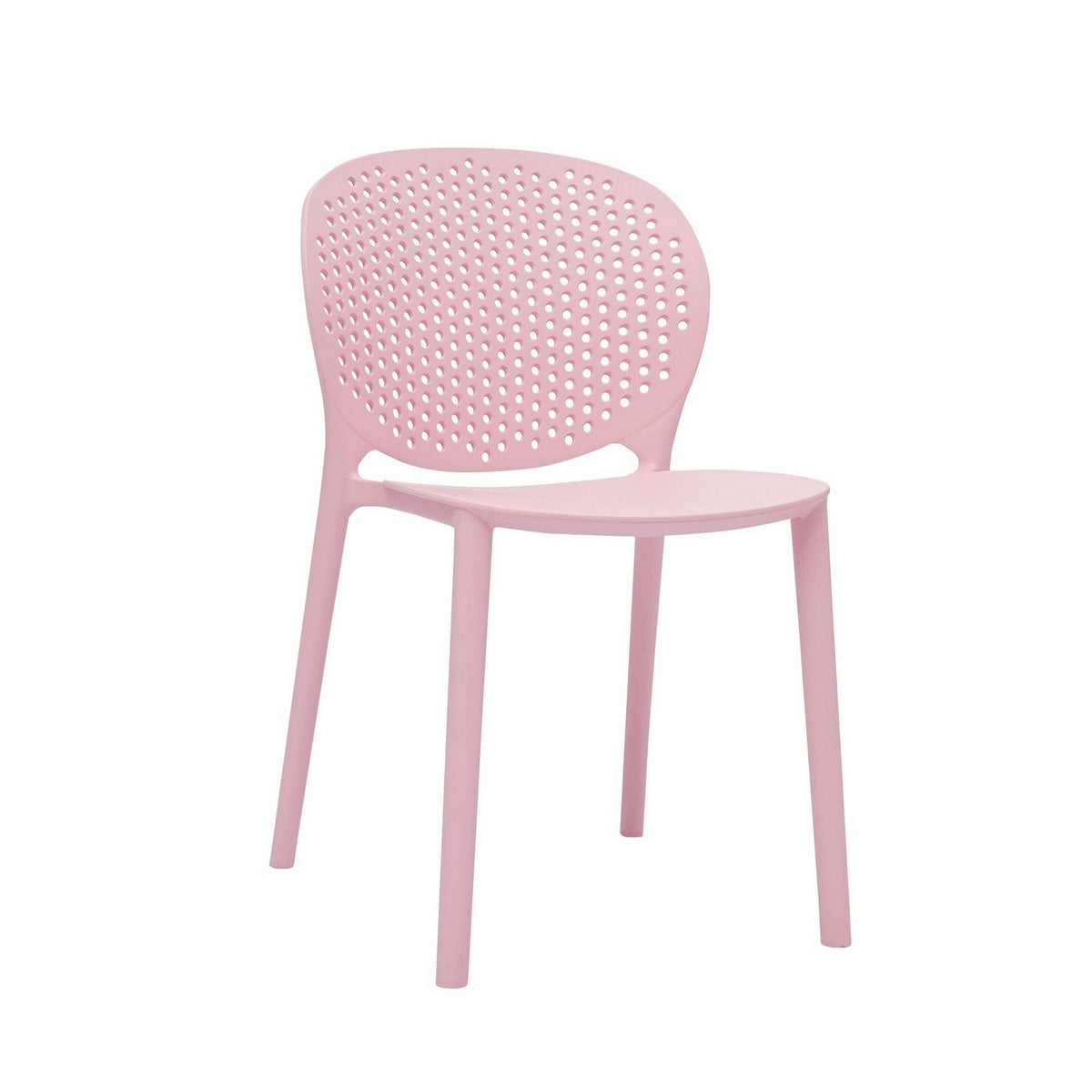 Gyna 14 Inch Kids Side Chair, Round Dotted Backrest, Armless, Pink - BM315369