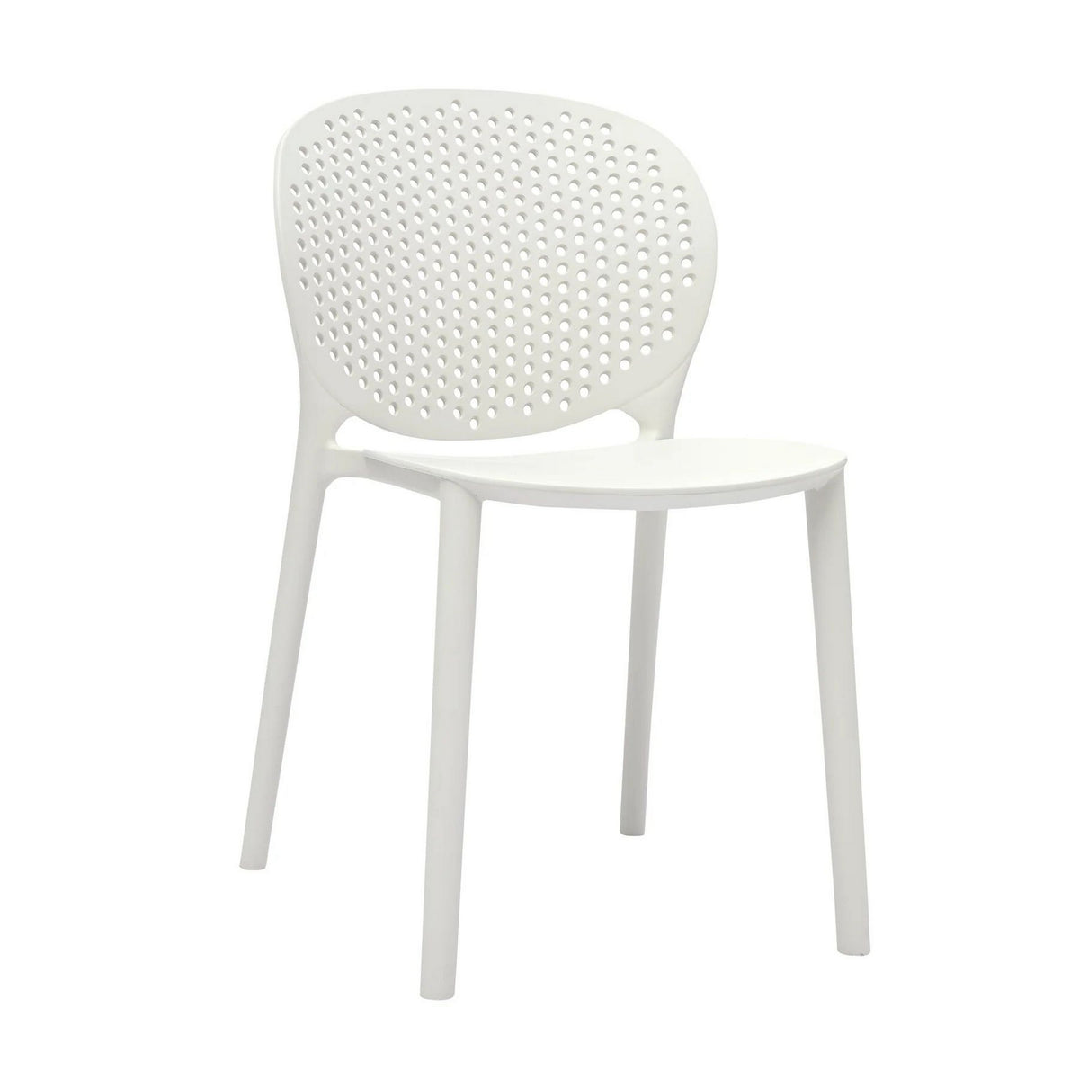 Gyna 14 Inch Kids Side Chair, Round Dotted Backrest, Armless, White - BM315370