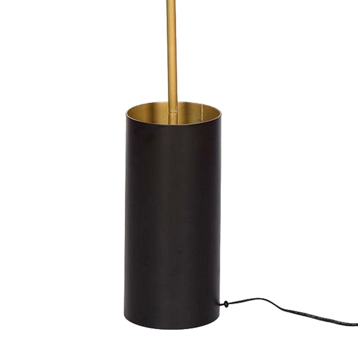 62 Inch Floor Lamp, Umbrella Dome Style Shade, Round Black Base, Gold Metal - BM315374