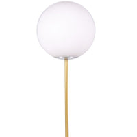 61 Inch Floor Lamp, Round White Spherical Shade, Round Black Base, Gold - BM315375