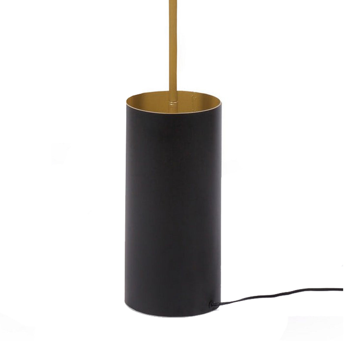 61 Inch Floor Lamp, Round White Spherical Shade, Round Black Base, Gold - BM315375