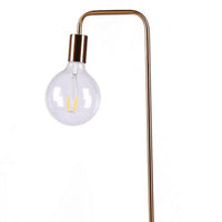 59 Inch Floor Lamp, Downlight Spherical Glass Light, Round Base, Brass - BM315376