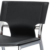 Jan 29 Inch Barstool Chair, Cushioned, Gray Faux Leather, Chrome Metal - BM315379