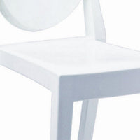 Doe Side Dining Chair Set of 4, Indoor, Outdoor, White Premium Plastic - BM315389