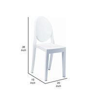 Doe Side Dining Chair Set of 4, Indoor, Outdoor, White Premium Plastic - BM315389