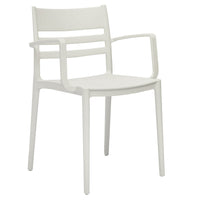 Teesy 22 Inch Side Dining Armchair Set of 4, Indoor Outdoor, White Finish - BM315392