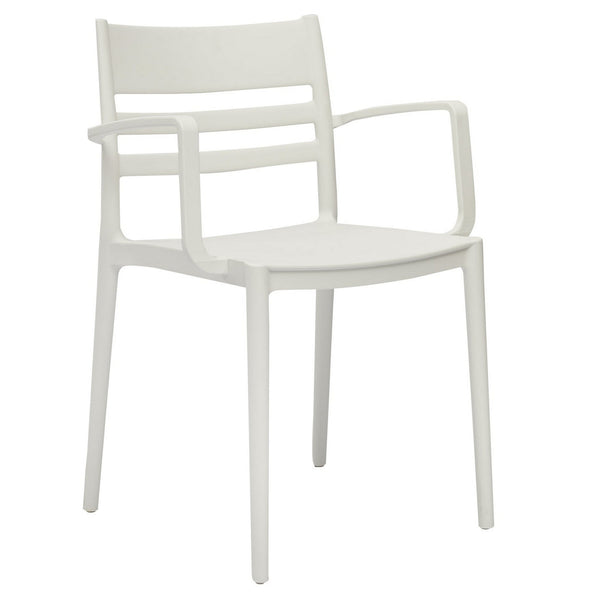 Teesy 22 Inch Side Dining Armchair Set of 4, Indoor Outdoor, White Finish - BM315392