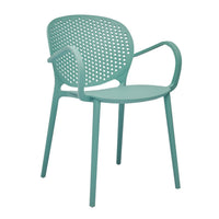 Feni 22 Inch Side Dining Armchair Set of 4, Indoor Outdoor, Light Blue - BM315393