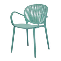 Feni 22 Inch Side Dining Armchair Set of 4, Indoor Outdoor, Light Blue - BM315393