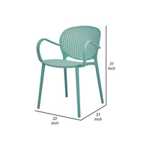 Feni 22 Inch Side Dining Armchair Set of 4, Indoor Outdoor, Light Blue - BM315393