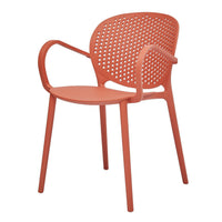 Feni 22 Inch Side Dining Armchair Set of 4, Indoor Outdoor, Orange Finish - BM315395