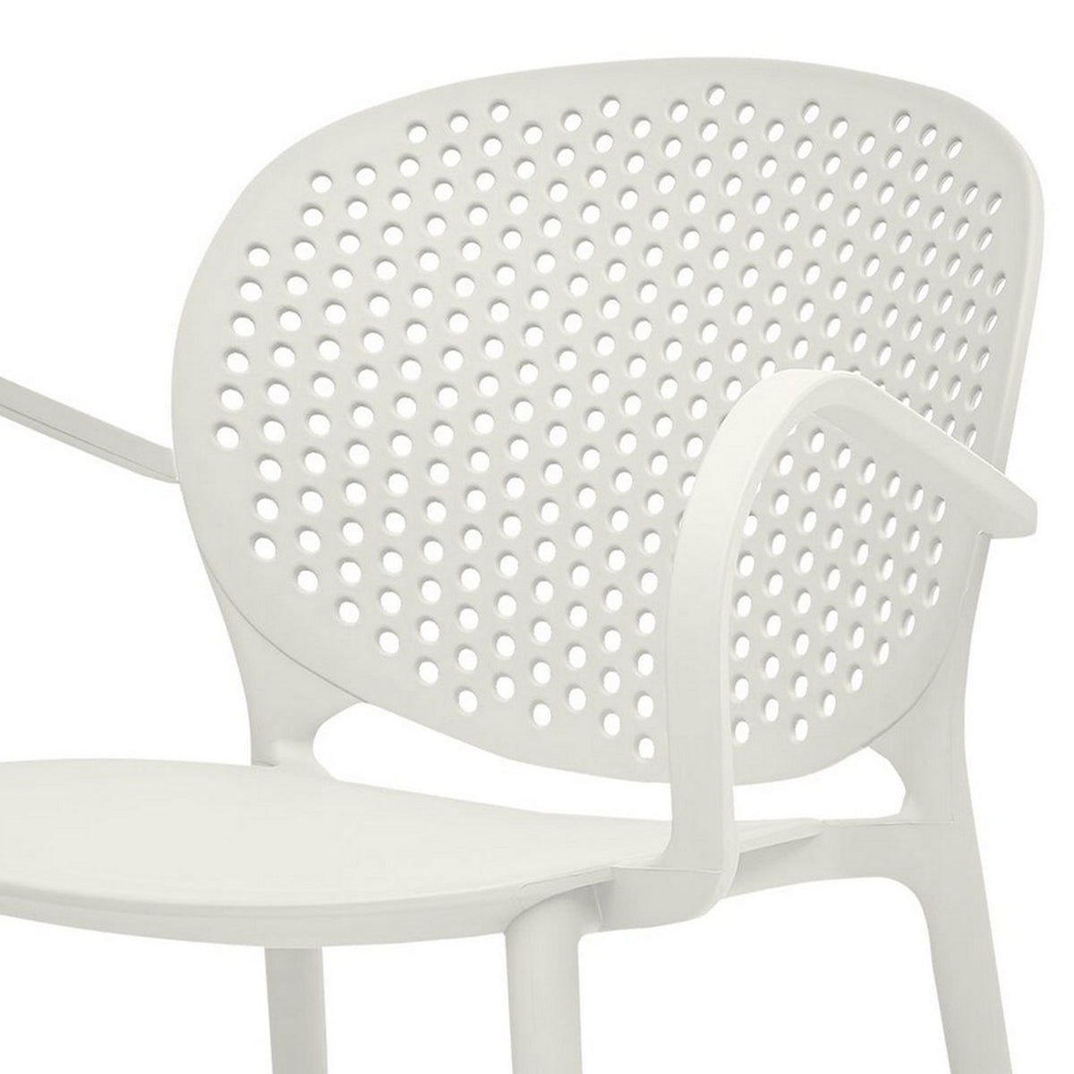 Feni 22 Inch Side Dining Armchair Set of 4, Indoor Outdoor, White Finish - BM315396