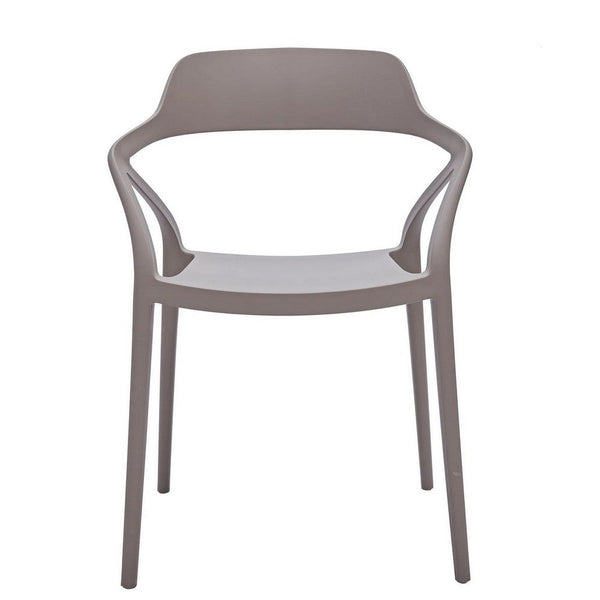 Geni 23 Inch Side Dining Chair Set of 4, Indoor Outdoor, Gray Finish - BM315397