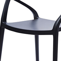 Geni 23 Inch Side Dining Chair Set of 4, Indoor Outdoor, Black Finish - BM315398