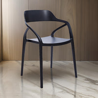 Geni 23 Inch Side Dining Chair Set of 4, Indoor Outdoor, Black Finish - BM315398