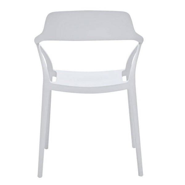 Geni 23 Inch Side Dining Chair Set of 4, Indoor Outdoor, White Finish - BM315399