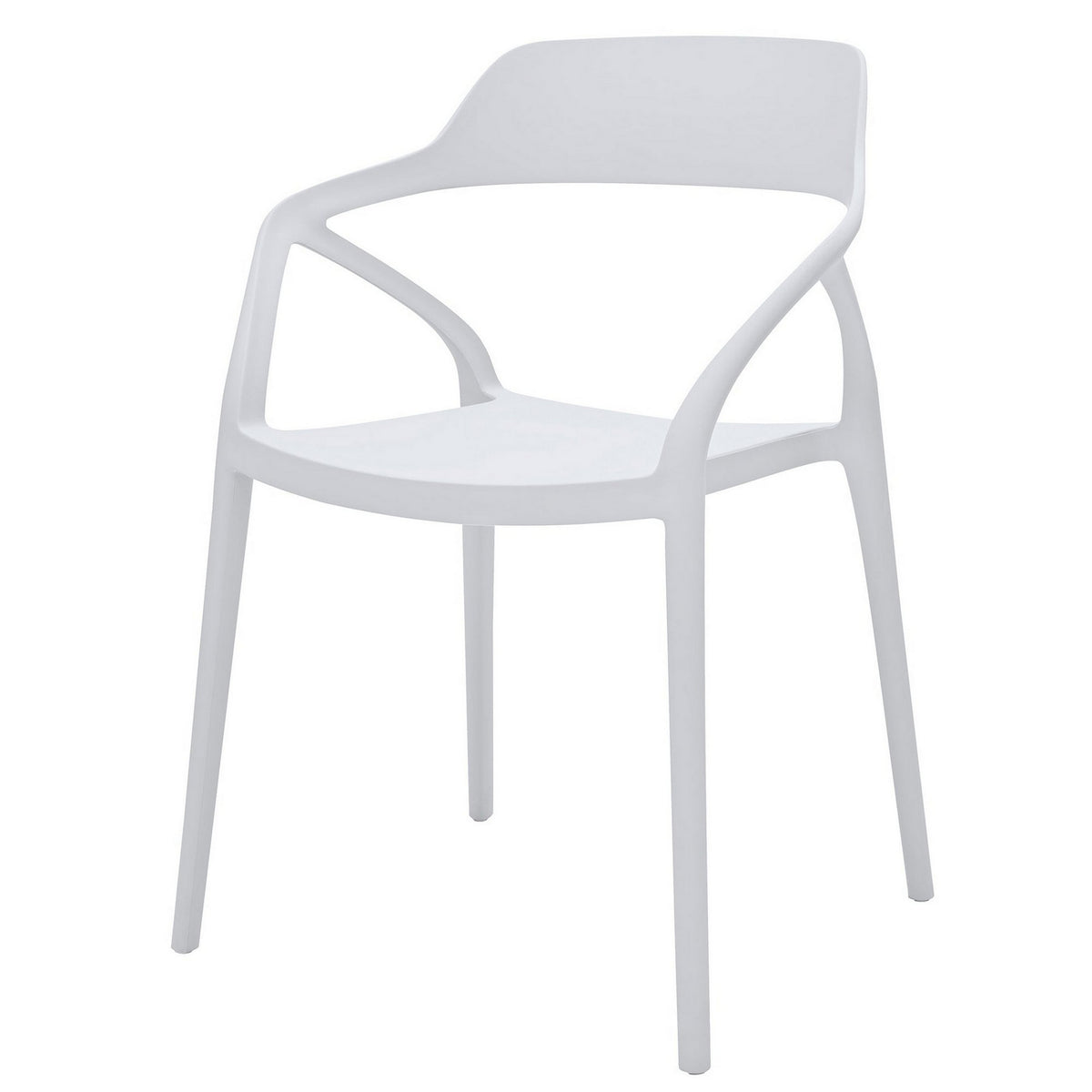 Geni 23 Inch Side Dining Chair Set of 4, Indoor Outdoor, White Finish - BM315399