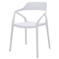 Geni 23 Inch Side Dining Chair Set of 4, Indoor Outdoor, White Finish - BM315399