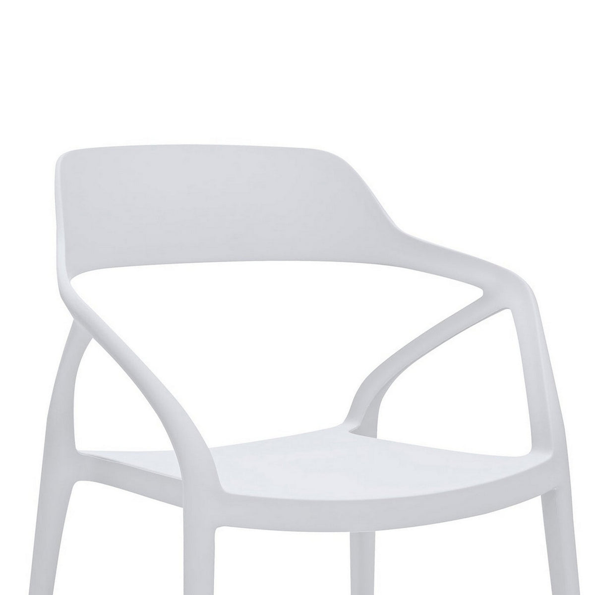 Geni 23 Inch Side Dining Chair Set of 4, Indoor Outdoor, White Finish - BM315399