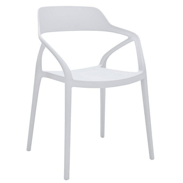 Geni 23 Inch Side Dining Chair Set of 4, Indoor Outdoor, White Finish - BM315399