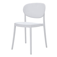 Heem 19 Inch Side Dining Chair Set of 4, Armless, Indoor Outdoor, White - BM315401