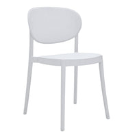 Heem 19 Inch Side Dining Chair Set of 4, Armless, Indoor Outdoor, White - BM315401