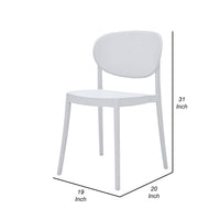 Heem 19 Inch Side Dining Chair Set of 4, Armless, Indoor Outdoor, White - BM315401