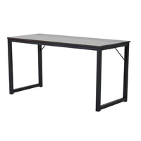 Tmy 55 Inch Office Desk Table, Rectangular Study Space, Black Metal Wood - BM315435