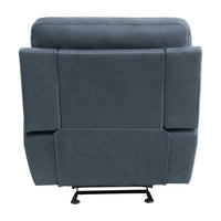 Clif 38 Inch Manual Glider Reclining Accent Chair, Blue Microfiber, Wood - BM315527