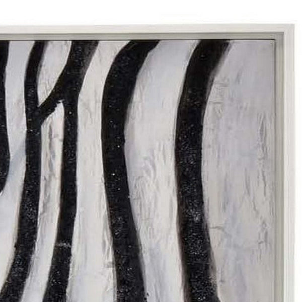 36 x 47 Wall Art, Zebra Animal Painting, Natural Fiber, Black and White - BM315577