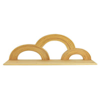 Dadi 27 Inch Wall Decoration Shelf, 3 Layered Semi Circle Design, Brown - BM315582