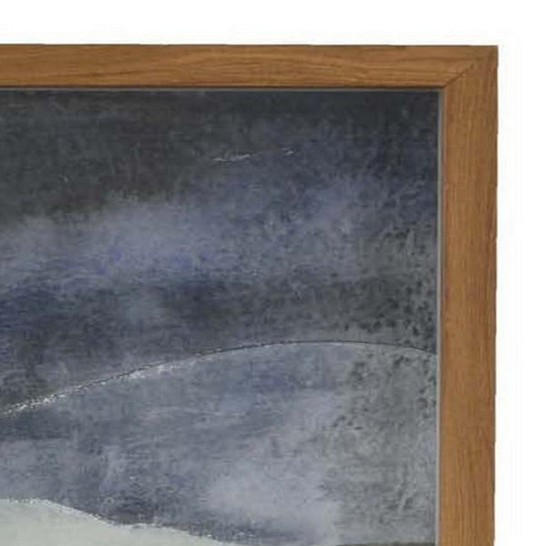 24 x 32 Framed Wall Art Painting, Abstract Dune Waves, Burgundy, Green - BM315584
