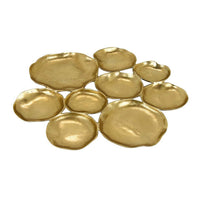 Jiva 9 Piece Decorative Bowl Set, Irregular Shaped Design, Gold Metal - BM315604