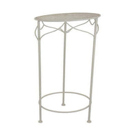 Kyi Nesting Plant Stand Set of 3, Round Angled Cutout Display, Ivory Metal - BM315622