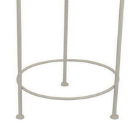 Kyi Nesting Plant Stand Set of 3, Round Angled Cutout Display, Ivory Metal - BM315622